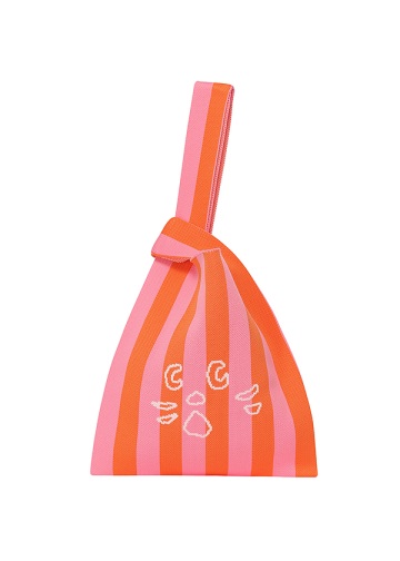 <��s�\��> NYA- / STRIPED ONE HANDLE KNIT BAG / �o�b�O