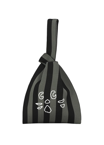 NYA- / STRIPED ONE HANDLE KNIT BAG / �o�b�O