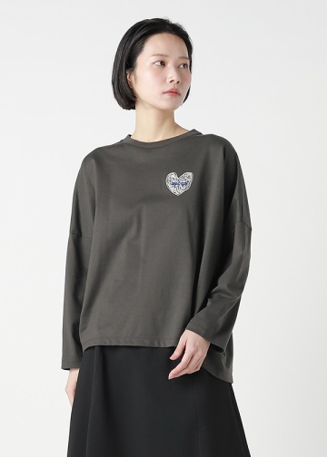 ZUCCa / HEART LOGO BOXY T / �J�b�g�\�[