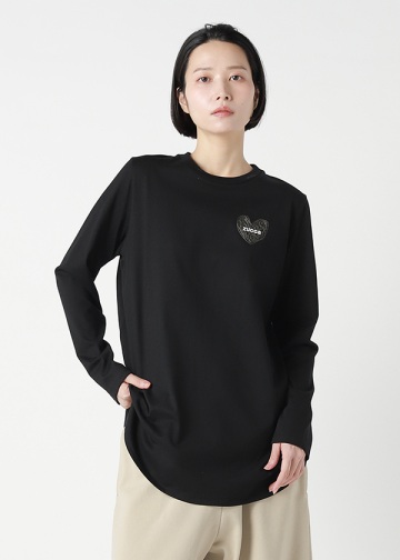 ZUCCa / HEART LOGO SHIRT TAIL T / �J�b�g�\�[