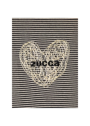 <��s�\��> ZUCCa / HEART LOGO STRIPED T / �J�b�g�\�[