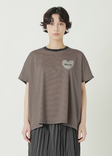 ZUCCa / HEART LOGO STRIPED T / T�V���c
