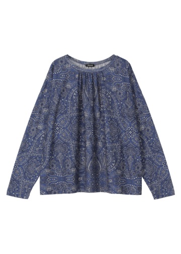 ZUCCa / FLORAL SCARF PRINT JERSEY / �J�b�g�\�[