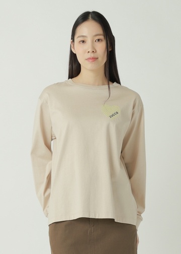 ZUCCa / HEART EMBROIDERY L/S T / �J�b�g�\�[
