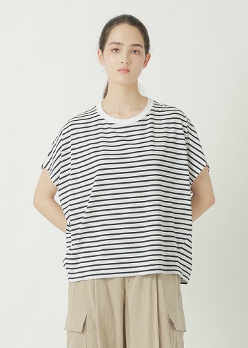 ZUCCa / S DRAPE STRIPE JERSEY / �J�b�g�\�[