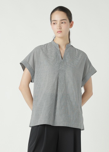 ZUCCa / COTTON SILK GINGHAM CHECK / �u���E�X