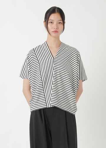 <��s�\��> ZUCCa / CENTER STRIPE JERSEY / �J�b�g�\�[