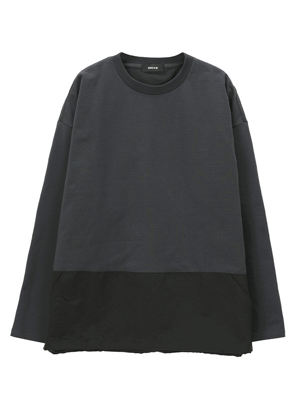 ZUCCa / メンズ ドッキングジャージィー / トップス チャコールグレー Tシャツ/カットソー