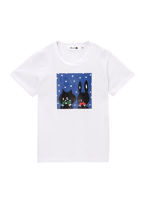 にゃー / にゃーはたびがすきT ゆきのくに / Tシャツ 白