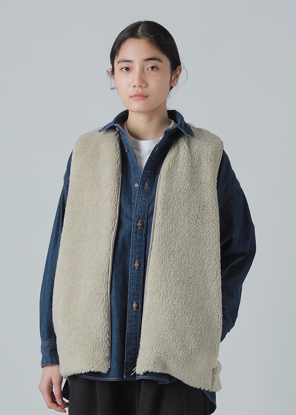 NYA- / BOA VEST / ボアベスト(02 off white(02)): NYA-| A-net ONLINE  