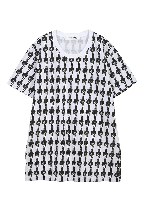 にゃー メンズ 走るにゃー T Tシャツ 白 にゃー Adorejp