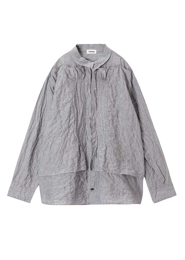 Plantation L-line / シャーリングストライプ / シャツブラウス