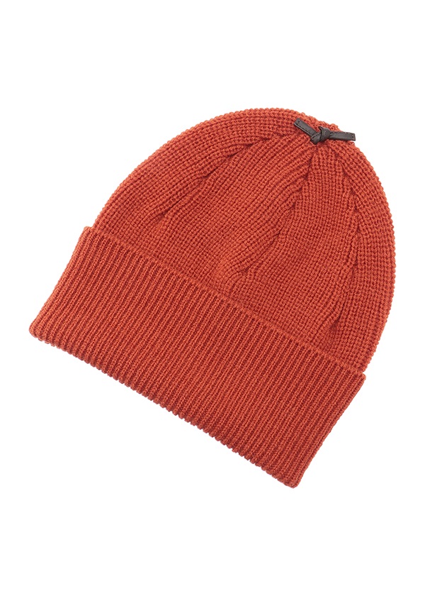 GF Leather Strap Knit cap オレンジ / レンガ