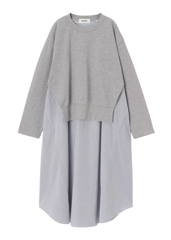 Zucca O ドッキング裏毛 ワンピース M Gray 24 Sale Humor ユーモア