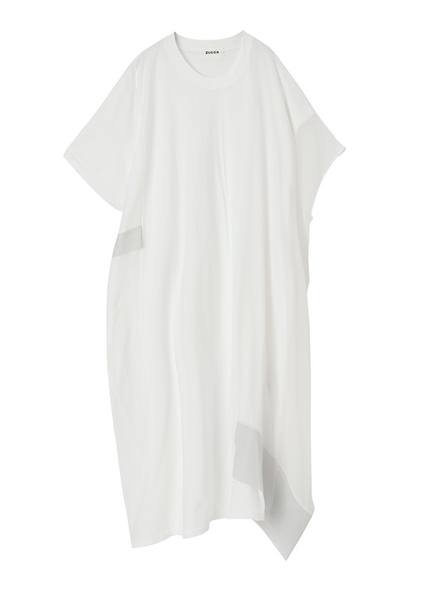 Zucca O メッシュドッキングジャージィー ワンピース M White 01 Sale Humor ユーモア