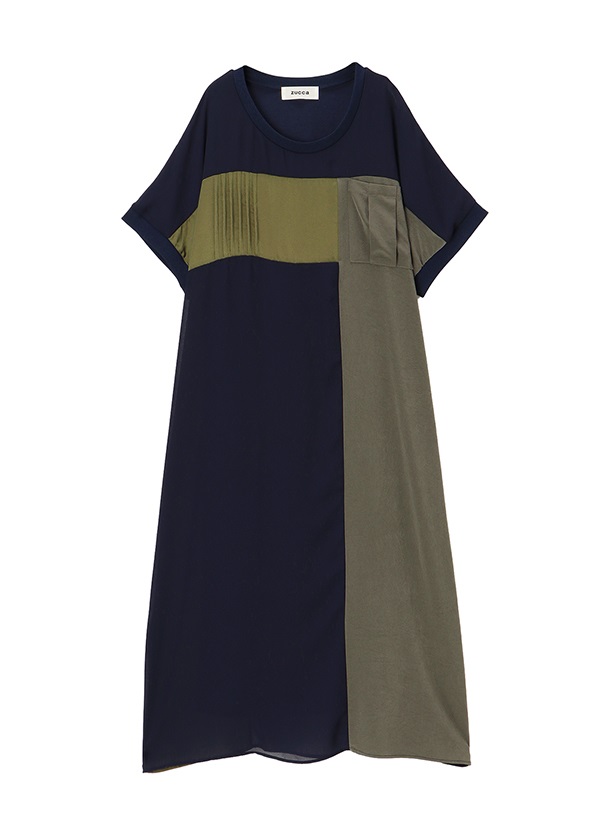 Zucca O ジョーゼットドッキング ワンピース M Navy 13 Sale Humor ユーモア