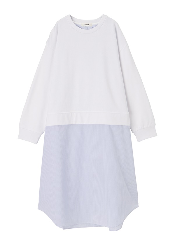 Zucca S シャツドッキング裏毛 ワンピース M White 01 Sale A Net Online Store