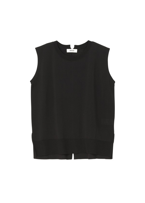 先行予約> ZUCCa ハイストレッチコットン ベスト(M black(26)): ZUCCa| A-net ONLINE STORE