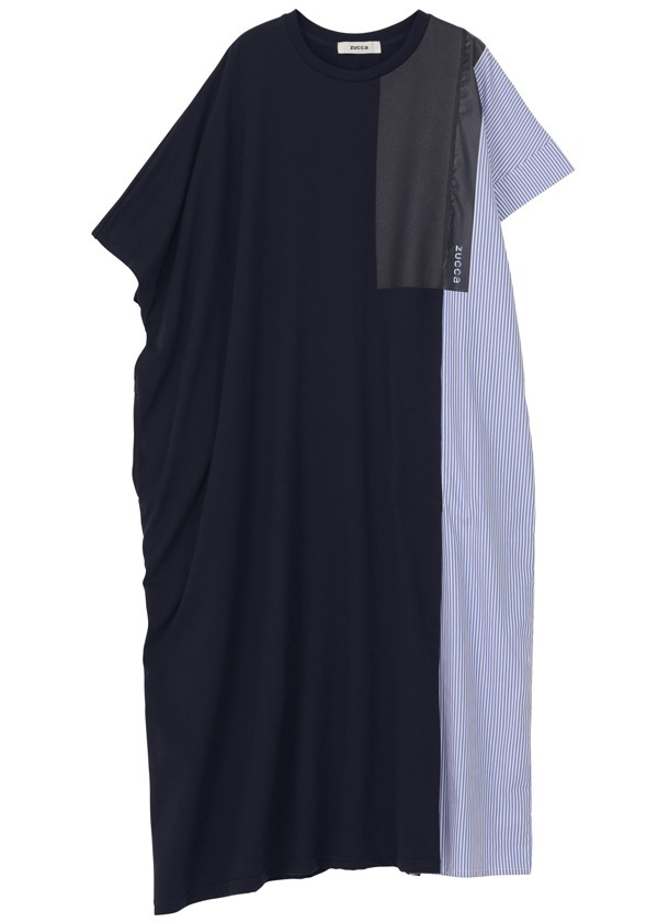 ZUCCa / (L)スクエアロゴジャージィー / ワンピース(M navy(13 