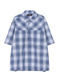 ZUCCa / S メンズ オンブレーチェック / シャツ(M blue(12)): SALE| A