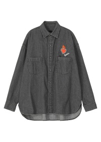NYA- / HAND EMBROIDERY DENIM SHIRT / fjVc