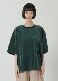 <��s�\��> NYA- / LOOSE VELOUR STRIPED T / T�V���c