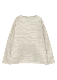 2026 プランテーション　カスリボーダーシャーリングカットソー Plantation / カスリボーダーシャーリング / カットソー(M light gray