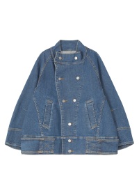 ZUCCa デニムブルー クロップドジャケット ZUCCa / ハイパーストレッチデニム / ジャケット(M blue(12)): ZUCCa